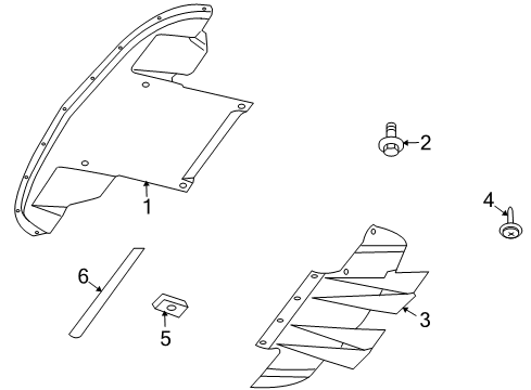 2008 Dodge Viper Splash Shield, Front Diagram for 5290136AF