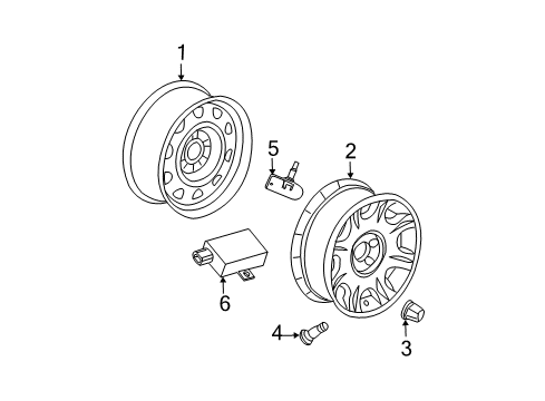 2008 Dodge Magnum Wheel, Alloy Diagram for 1DV21PAKAA