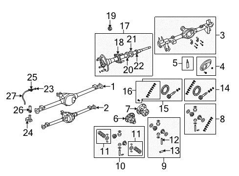 2007 Jeep Wrangler Case, Rear Diagram for 68003266AA