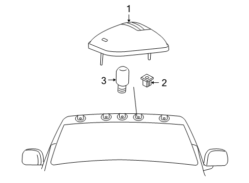 2003 Dodge Ram 1500 Roof Lamp Assembly, Upper Diagram for 55077559AC