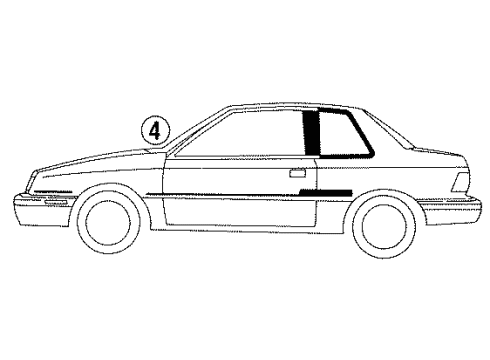 1991 Dodge Shadow Exterior Trim - Trunk Diagram 2 - Thumbnail