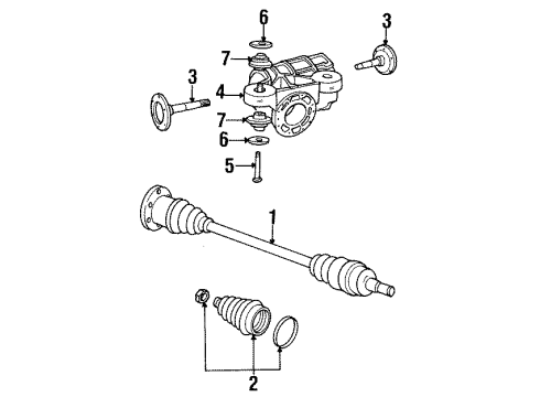1996 Dodge Caravan Axle Components - Rear Diagram
