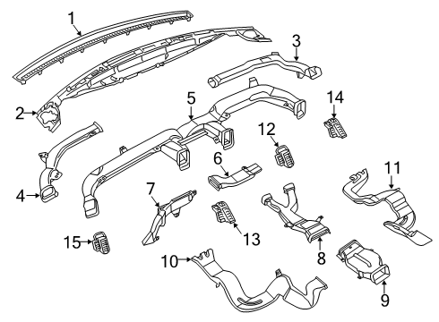 2022 Ram 1500 Rear Duct Diagram for 68277061AB