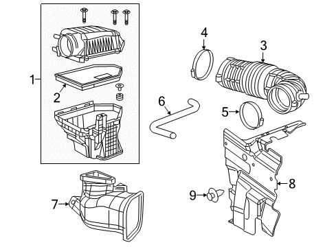 2018 Dodge Charger Air Cleaner Assembly Diagram for 52030462AD