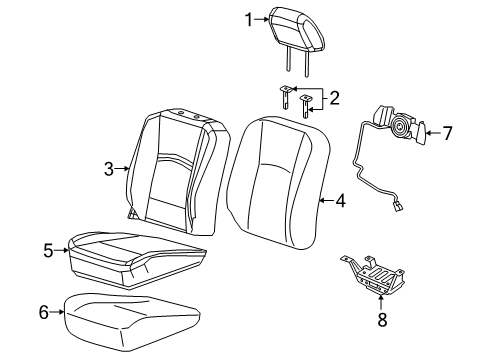 2025 Ram 2500 Cover - Front Seat Cushion Diagram for 7ZL24BD3AA