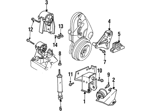 1998 Dodge Neon Mount Bracket Diagram for 4668170