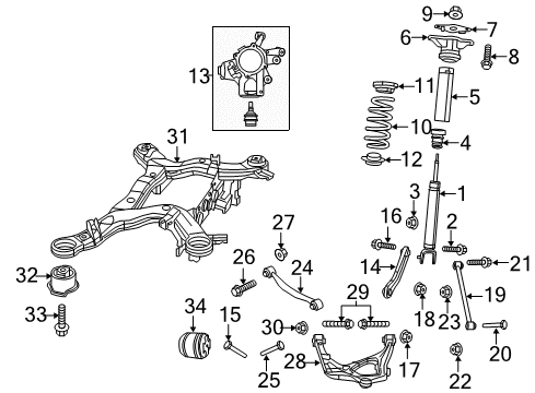 2015 Dodge Durango Lower Control Arm, Rear Driver Side Diagram for 52124811AG