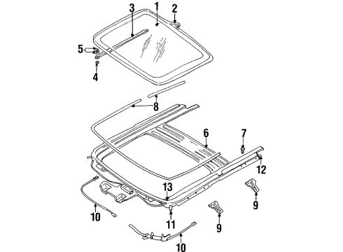 1996 Dodge Stratus Sunroof Diagram 2 - Thumbnail