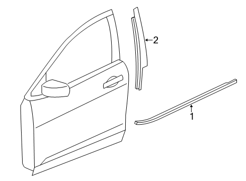 2013 Dodge Dart Applique, Front Passenger Side Diagram for 68082730AE