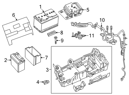 2025 Jeep Gladiator Battery Tray Diagram for 68275851AF