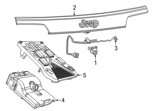 2020 Jeep Grand Cherokee Front Camera Bracket Diagram for 4672597AA