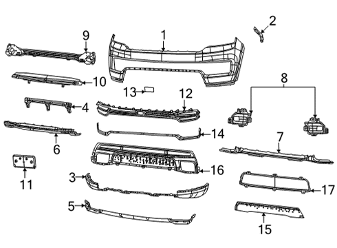 2022 Jeep Grand Wagoneer Lower Deflector, Front Diagram for 6UF93GXHAA