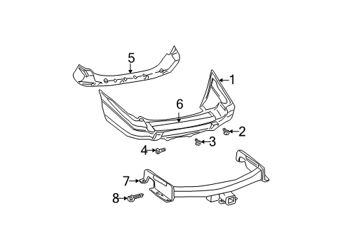 2004 Jeep Grand Cherokee Bumper Cover, Rear Diagram for 68040729AA