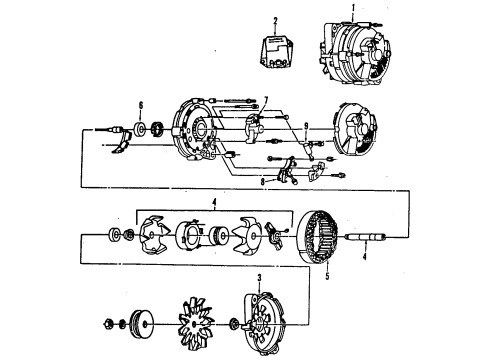 1993 Dodge D150 Alternator Diagram for R5234374
