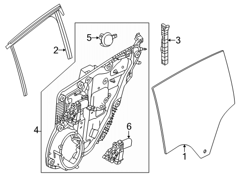2024 Dodge Hornet Glass - Rear Door Diagram