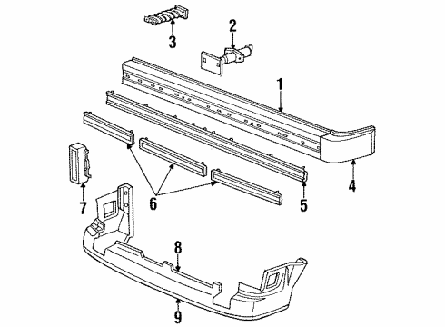 1986 Dodge Omni Bumper & Components - Front Diagram