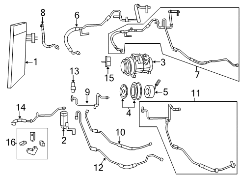 2011 Chrysler Town & Country Expansion Valve, Front Diagram for 68029727AA