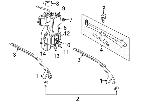 2006 Dodge Dakota Washer Nozzle, Front Diagram for 55077338AA