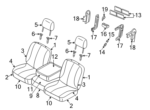 2005 Dodge Ram 2500 Seat Back, Gray, Front Driver Side Diagram for 1BN571DVAA
