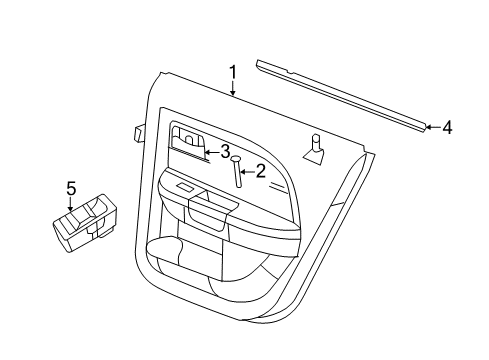 2011 Chrysler 200 Door Trim Panel, Beige, Rear Inner Passenger Side Diagram for 1VW881L1AA