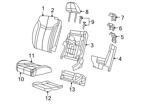 2009 Chrysler Sebring Cushion Cover, Front Diagram for 1HL731DVAB