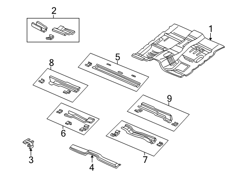 2001 Dodge Durango Crossmember, Rear Passenger Side Diagram for 55256774AG