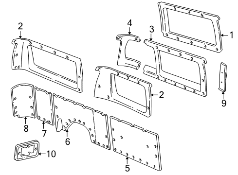 1998 Dodge B3500 Lock Pillar Trim, Driver Side Diagram for 5FA25RC3AE