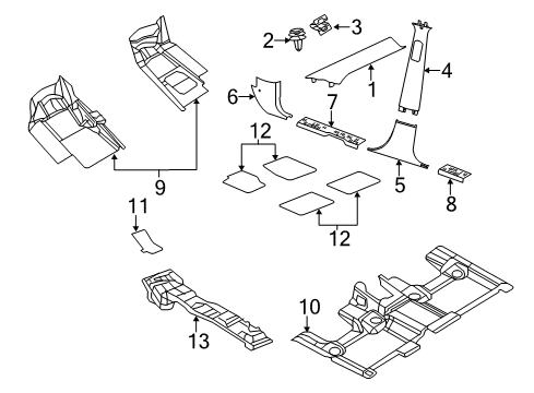 2020 Jeep Grand Cherokee Insulation, Front Diagram for 68161201AB