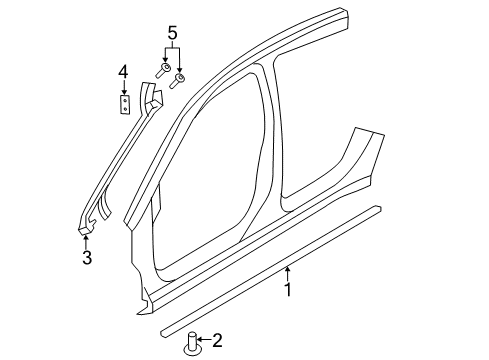 2009 Chrysler Sebring Rocker Molding Retainer Diagram for 4389940AB