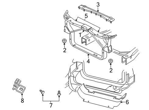 2000 Dodge Durango Air Deflector, Front Diagram for 55056075AA