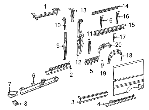 2022 Ram ProMaster 3500 Side Reinforcement Diagram for 68248937AB