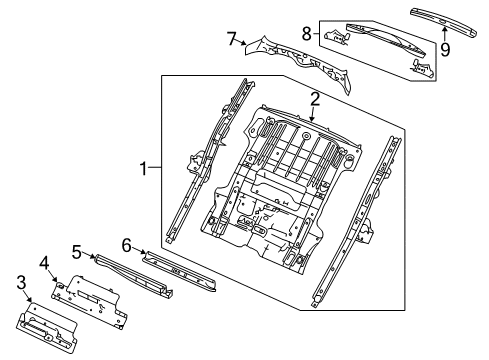2011 Jeep Liberty Floor Pan Assembly, Rear Diagram for 55113090AL