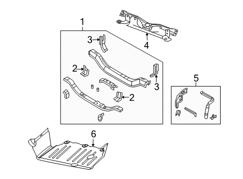 2007 Jeep Compass Splash Shield, Front Diagram for 5303981AF