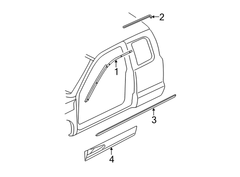 1997 Dodge Dakota Body Side Molding Diagram for 5EA56DX9AB