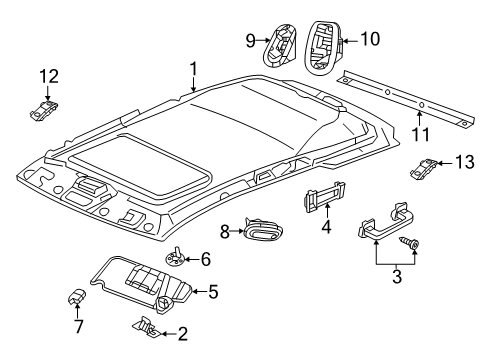 2024 Dodge Durango Sunvisor, Black, Driver Side Diagram for 1LS25DX9AH