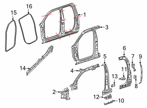 2020 Ram 1500 Baffle, Passenger Side Diagram for 68293668AC