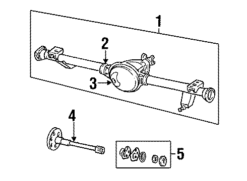 1995 Jeep Cherokee Axle Housing - Rear Diagram