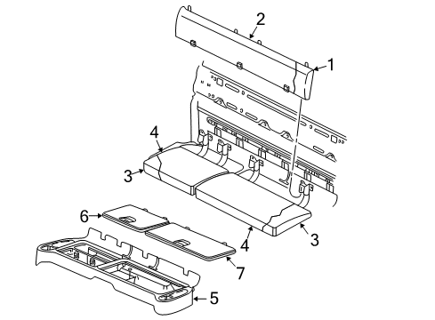2003 Dodge Dakota Seat Cushion, Rear Passenger Side Diagram for TG24XDVAA