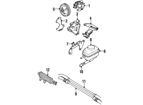 1998 Chrysler Sebring Power Steering Return Hose Diagram for 4695829