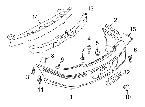 2005 Chrysler Sebring Molding, Rear Diagram for MR574239