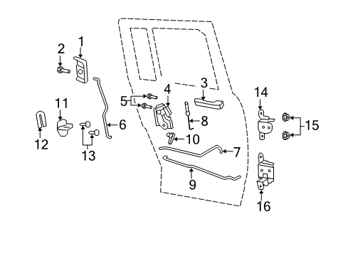 2010 Jeep Patriot Handle, Inside, Rear Inner Passenger Side Diagram for 1JU98SZ0AA