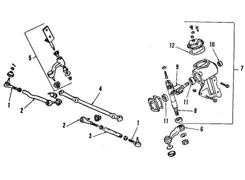 1988 Dodge Ram 50 Idler Arm Diagram for MB527228