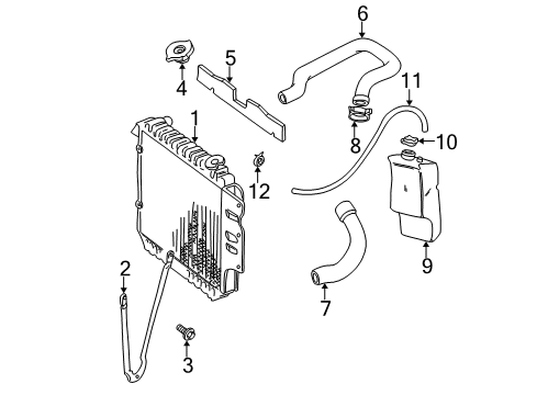 1998 Jeep Wrangler Radiator Diagram for 55037652AA