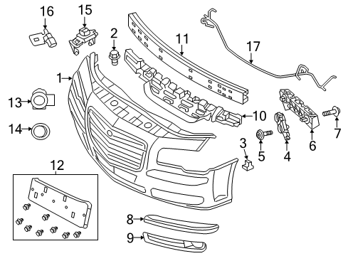 2011 Chrysler 300 Bumper Cover, Front Diagram for 68127938AD