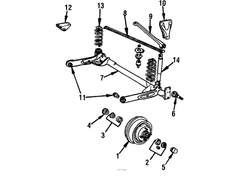1984 Chrysler Laser Track Bar Bracket, Rear Diagram for 5272151