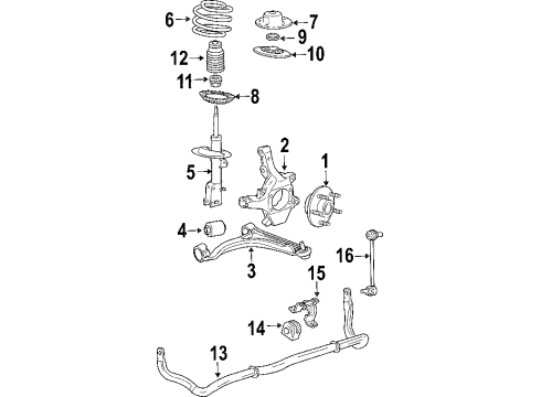2004 Chrysler Pacifica Stabilizer Link, Front Diagram for 4743669AC