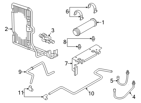 2000 Dodge Ram 2500 Oil Cooler, Inner Diagram for 5014861AA