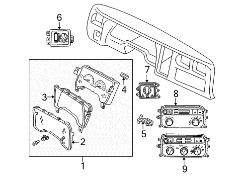 2001 Dodge Durango Heater Control, Rear Diagram for 55056249AE
