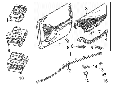 2025 Dodge Charger Daytona SWITCH-POWER WINDOW Diagram for 68646441AA