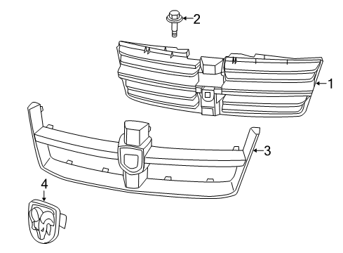 2008 Dodge Grand Caravan Grille Surround, Front Diagram for 5113151AA